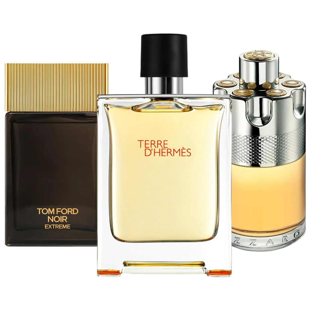PACK DE 3 PARFUMS : TERRE D’HERMÈS, AZZARO WANTED & NOIR EXTREME