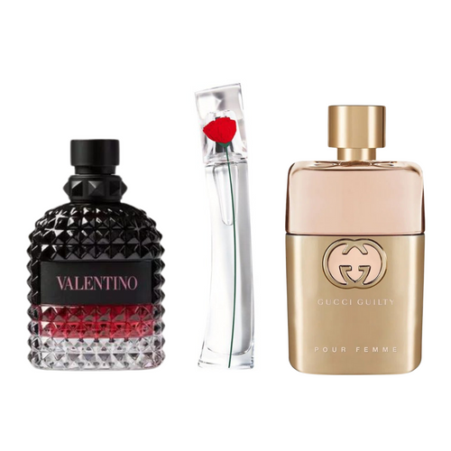 PACK DE 3 PARFUMS : GUCCI GUILTY, VALENTINO INTENSE & FLOWER BY KENZO