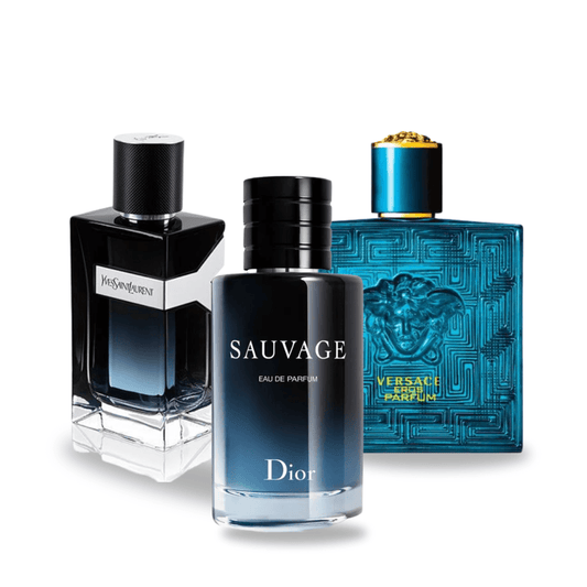 PACK DE 3 PARFUMS : DIOR SAUVAGE, Y MEN & VERSACE EROS