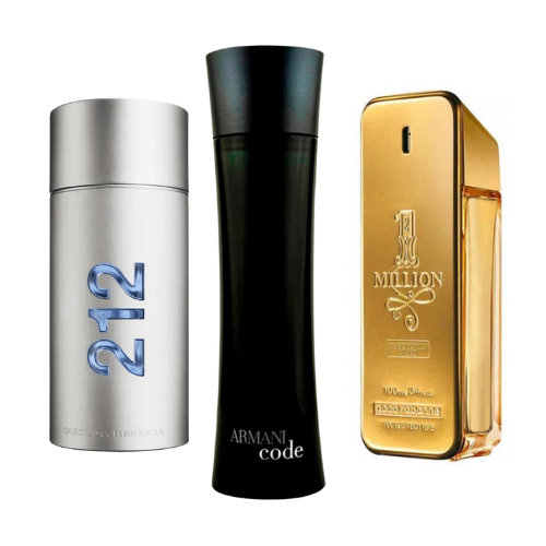 PACK DE 3 PARFUMS: 212 MEN NYC, ONE MILLION & ARMANI CODE HOMME