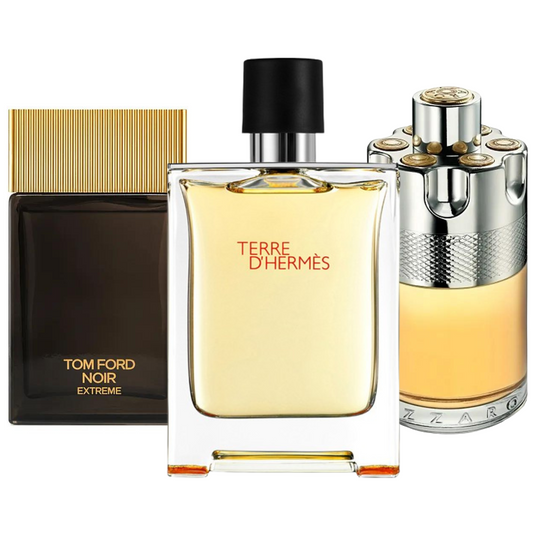 PACK DE 3 PARFUMS : TERRE D’HERMÈS, AZZARO WANTED & NOIR EXTREME