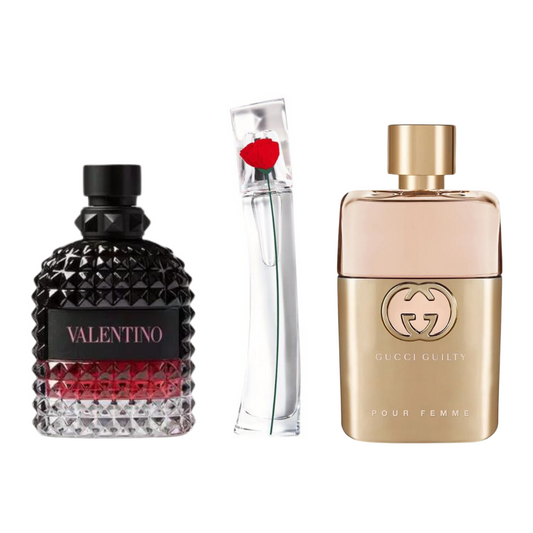 PACK DE 3 PARFUMS : GUCCI GUILTY, VALENTINO INTENSE & FLOWER BY KENZO